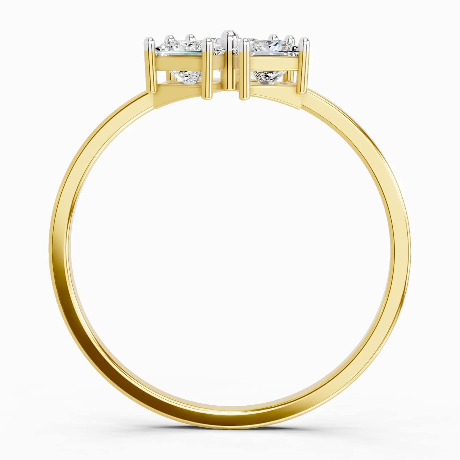 0.45 Carat Princess Shape Diamond Ring | 14K Yellow Gold