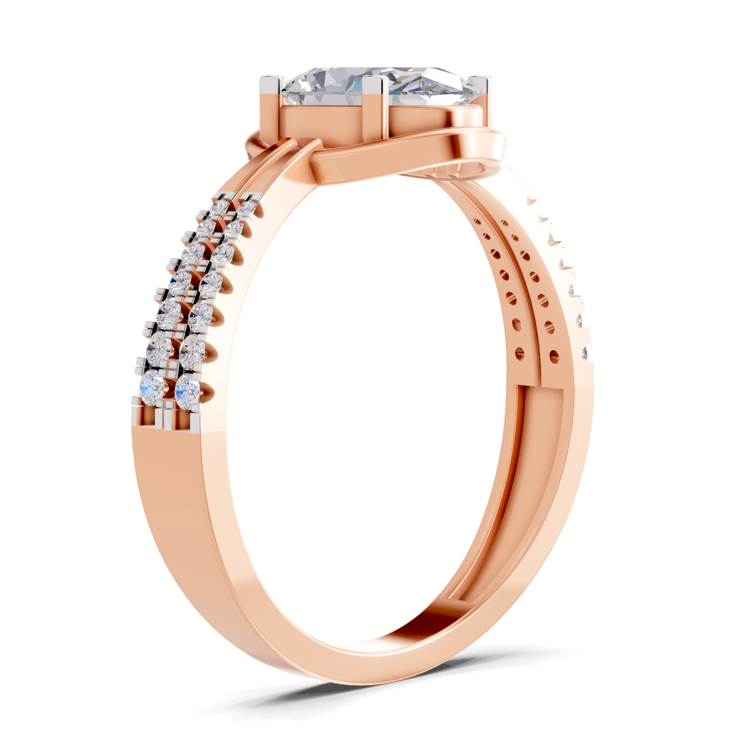 1.39 Carat Celeste Oval Promise  Engagement Ring | 14K Rose Gold