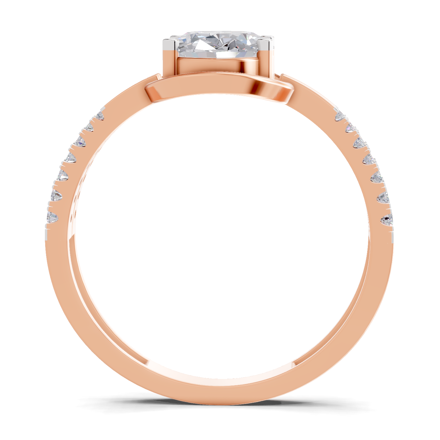 1.39 Carat Celeste Oval Promise  Engagement Ring | 14K Rose Gold