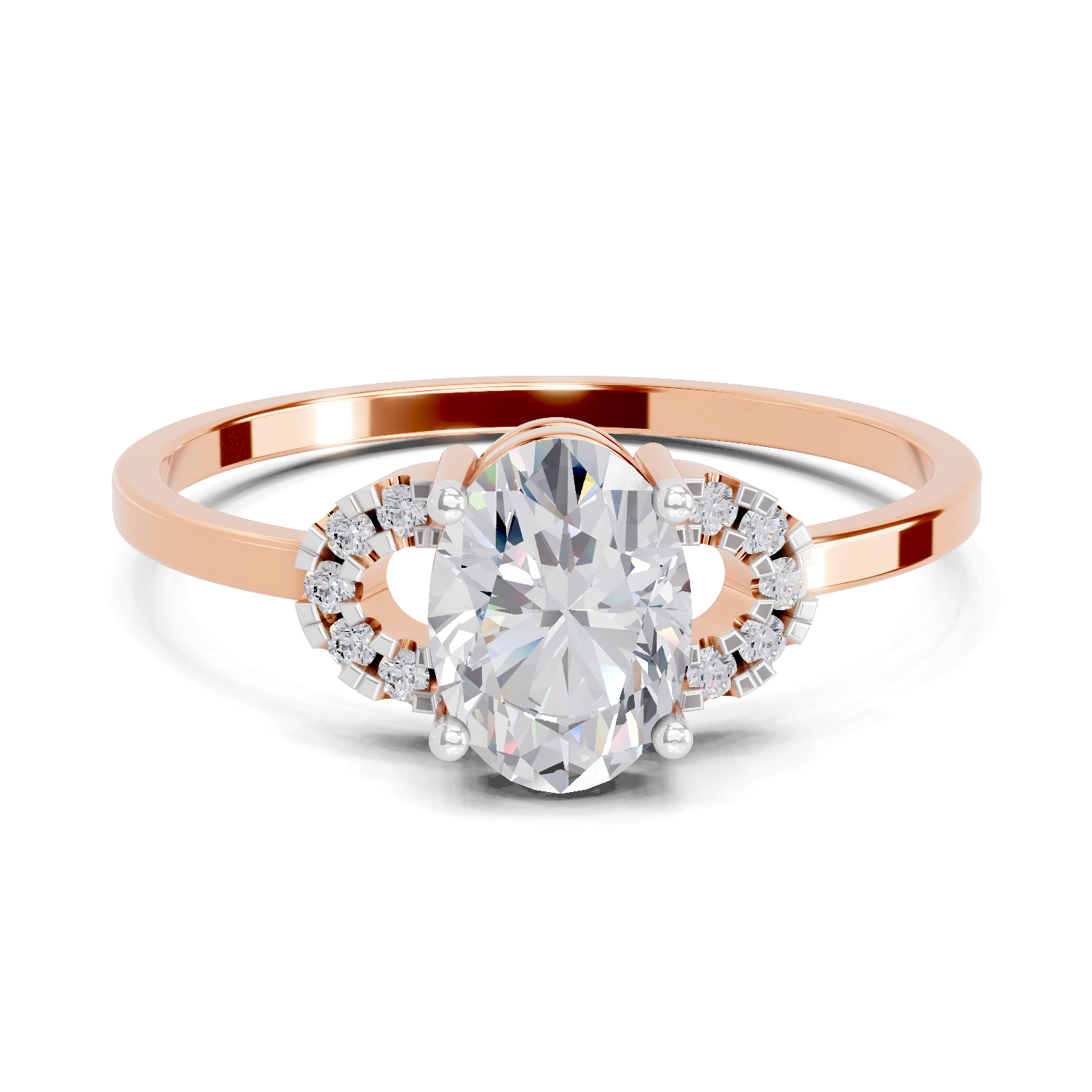 1.11 Carat Lunar Halo Promise  Engagement Ring | 14K Rose Gold