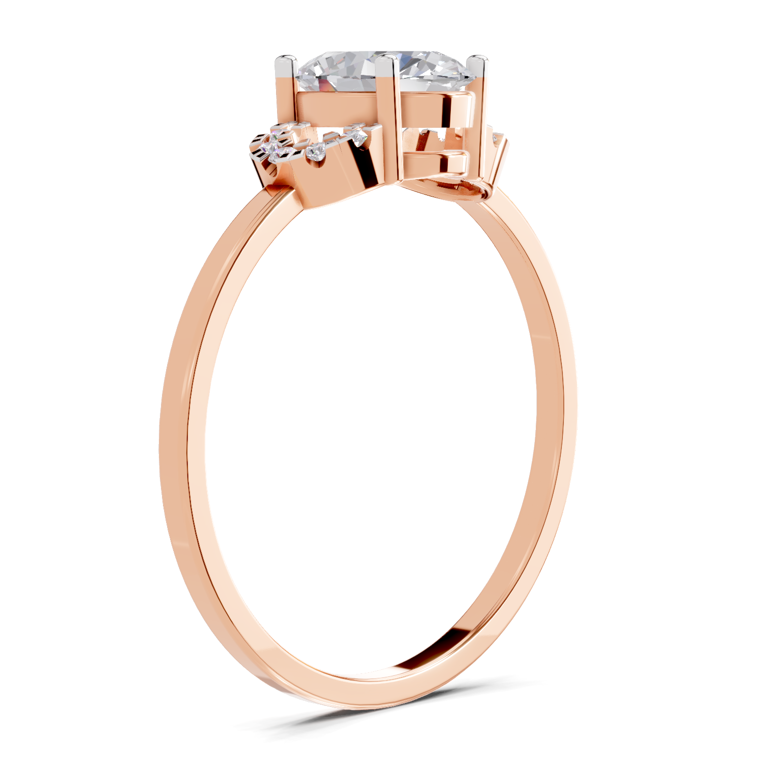 1.11 Carat Lunar Halo Promise  Engagement Ring | 14K Rose Gold