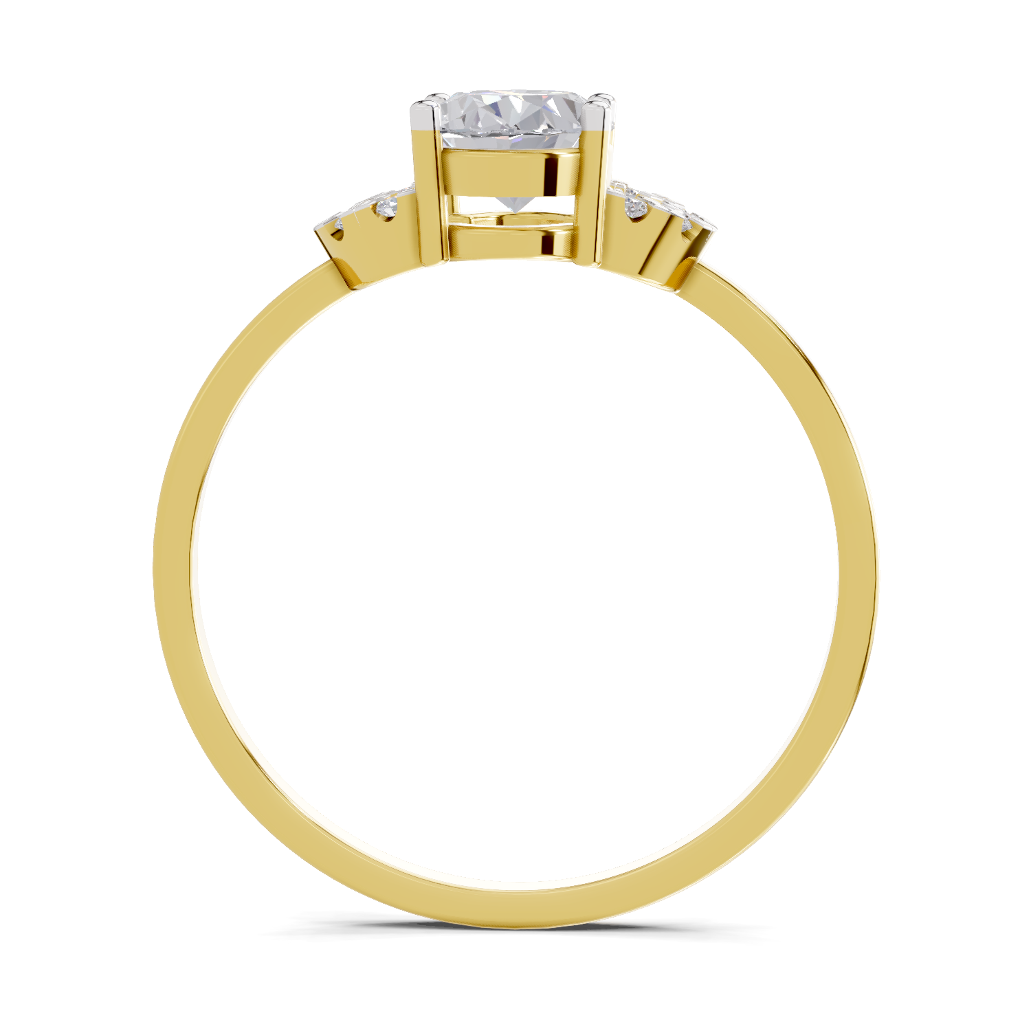 1.11 Carat Lunar Halo Promise  Engagement Ring | 14K Yellow Gold