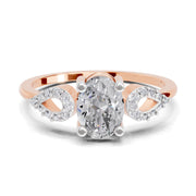 1.07 Carat Oval Shape Engagement Ring | 14K Rose Gold