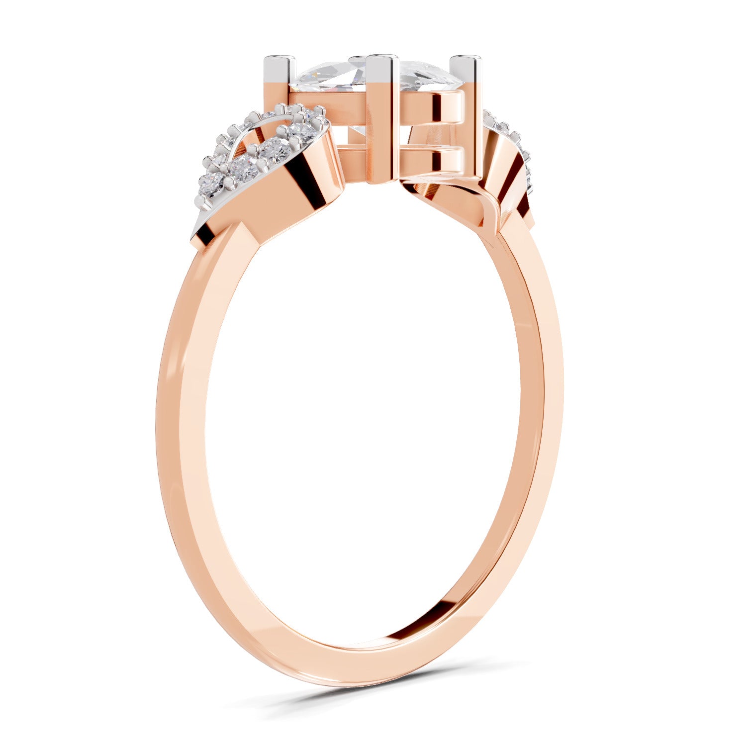 1.07 Carat Oval Shape Engagement Ring | 14K Rose Gold