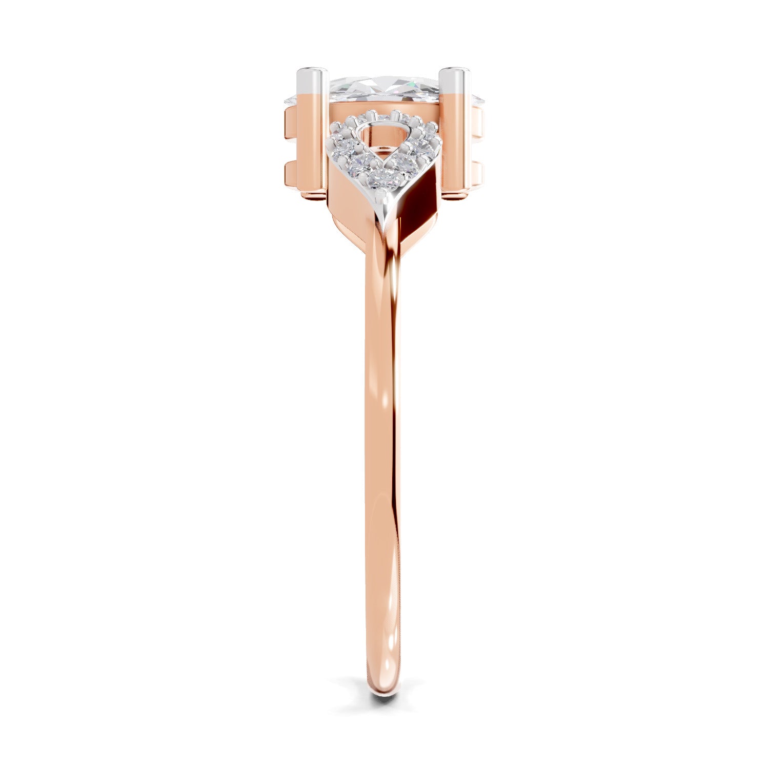 1.07 Carat Oval Shape Engagement Ring | 14K Rose Gold