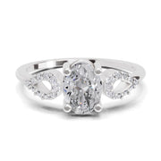 Sparkles 1.07 Carat Oval Shape Engagement Ring | 14K White Gold