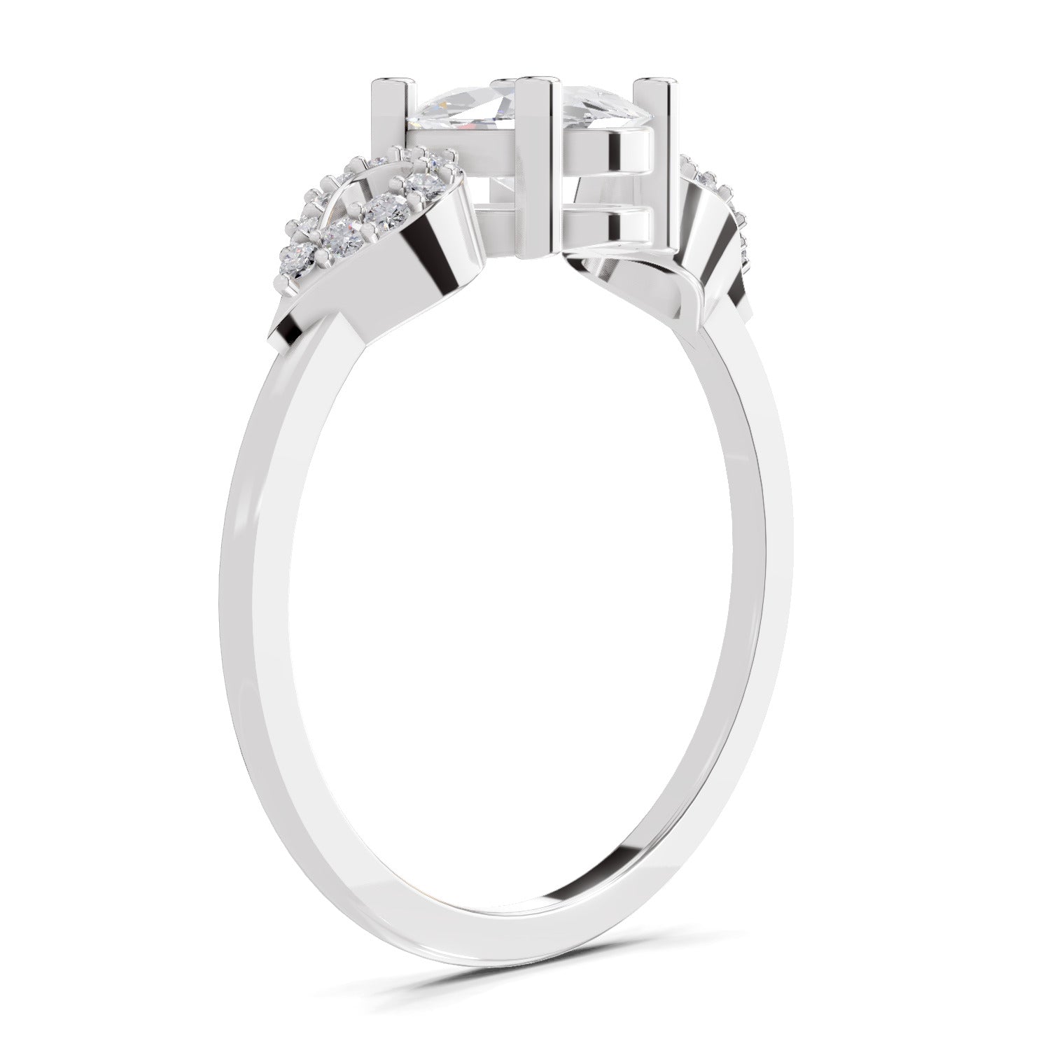 Sparkles 1.07 Carat Oval Shape Engagement Ring | 14K White Gold