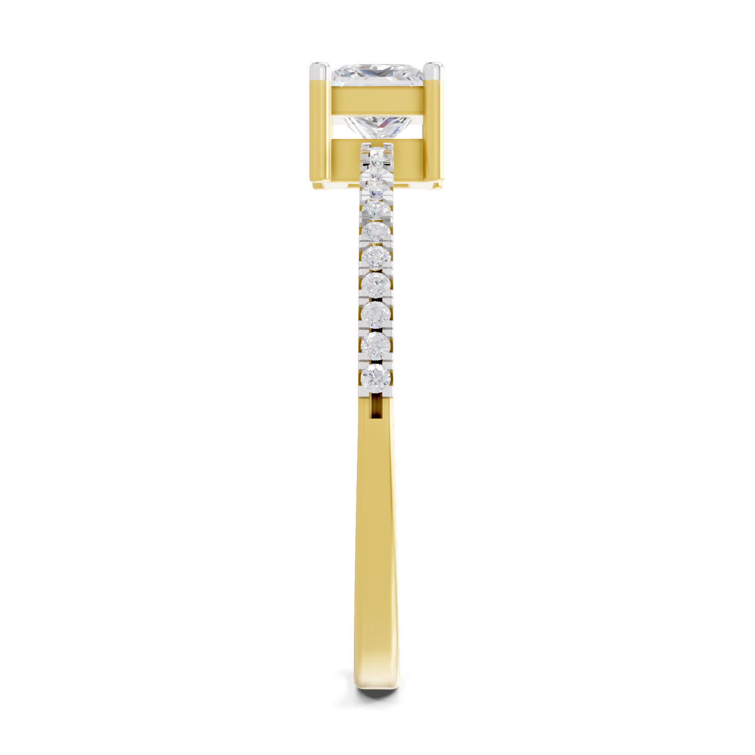 Sparkles Lab Grown Diamond 0.33 Princess Halo Grace Ring| 14K Yellow Gold