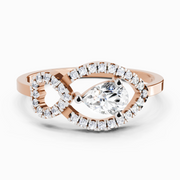 0.43 Carat Pear Shape Diamond Ring | 14K Rose Gold