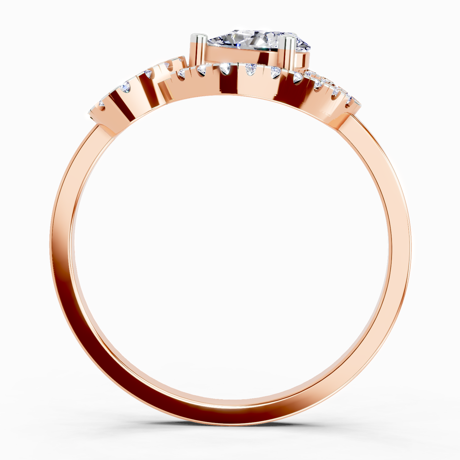 0.43 Carat Pear Shape Diamond Ring | 14K Rose Gold