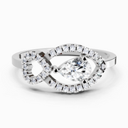 0.43 Carat Pear Shape Diamond Ring | 14K White Gold