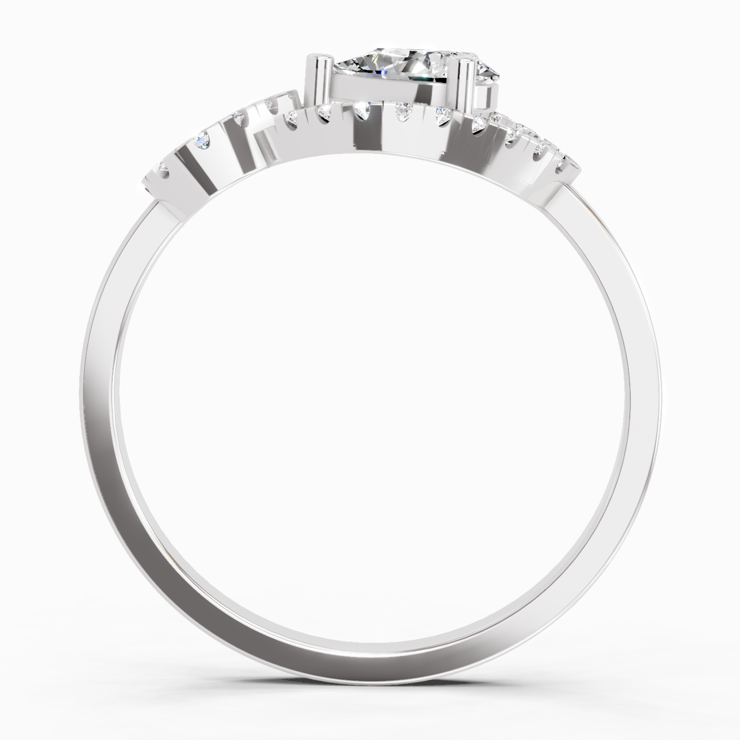 0.43 Carat Pear Shape Diamond Ring | 14K White Gold
