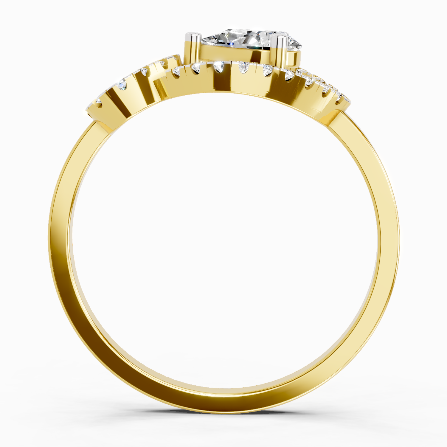 0.43 Carat Pear Shape Diamond Ring | 14K Yellow Gold