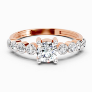0.55 Carat Round Shape Diamond Ring | 14K Rose Gold