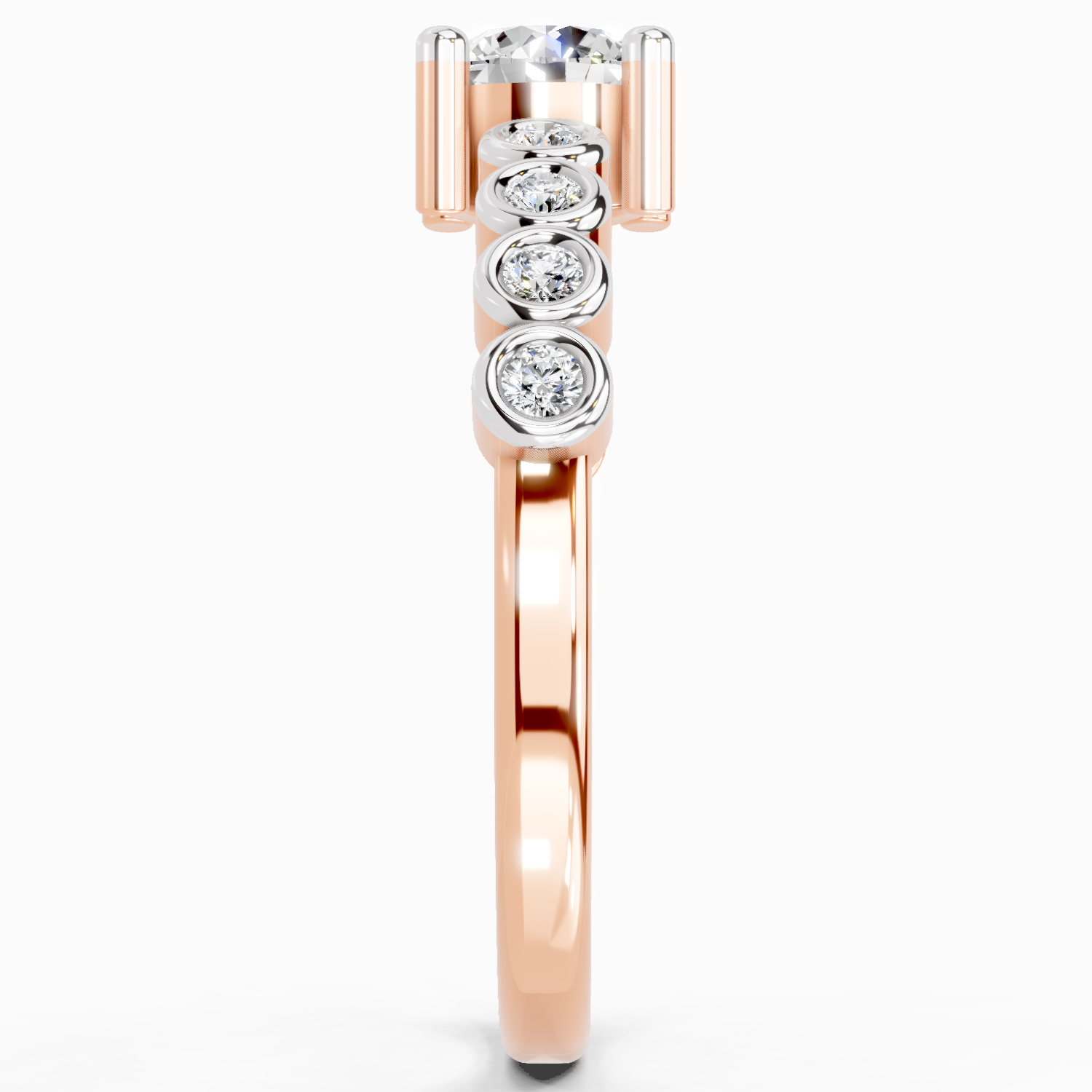 0.55 Carat Round Shape Diamond Ring | 14K Rose Gold