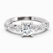 0.55 Carat Round Shape Diamond Ring | 14K White Gold