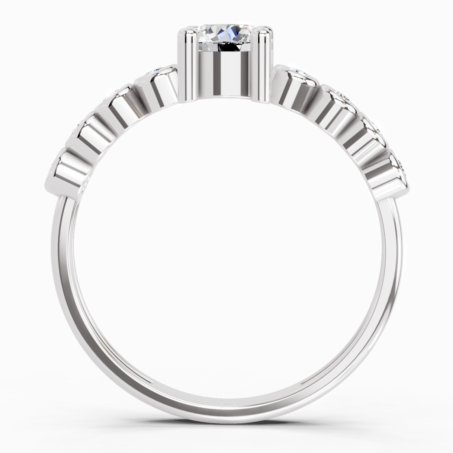 0.55 Carat Round Shape Diamond Ring | 14K White Gold