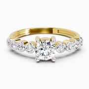 0.55 Carat Round Shape Diamond Ring | 14K Yellow Gold