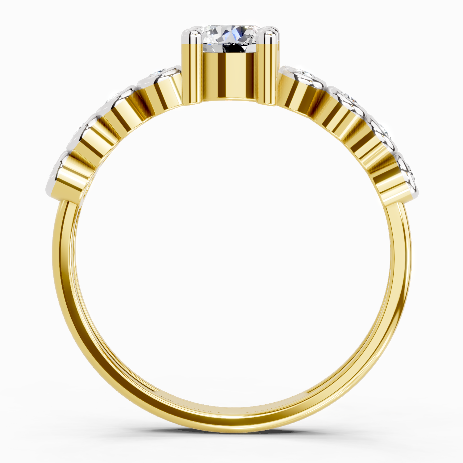 0.55 Carat Round Shape Diamond Ring | 14K Yellow Gold