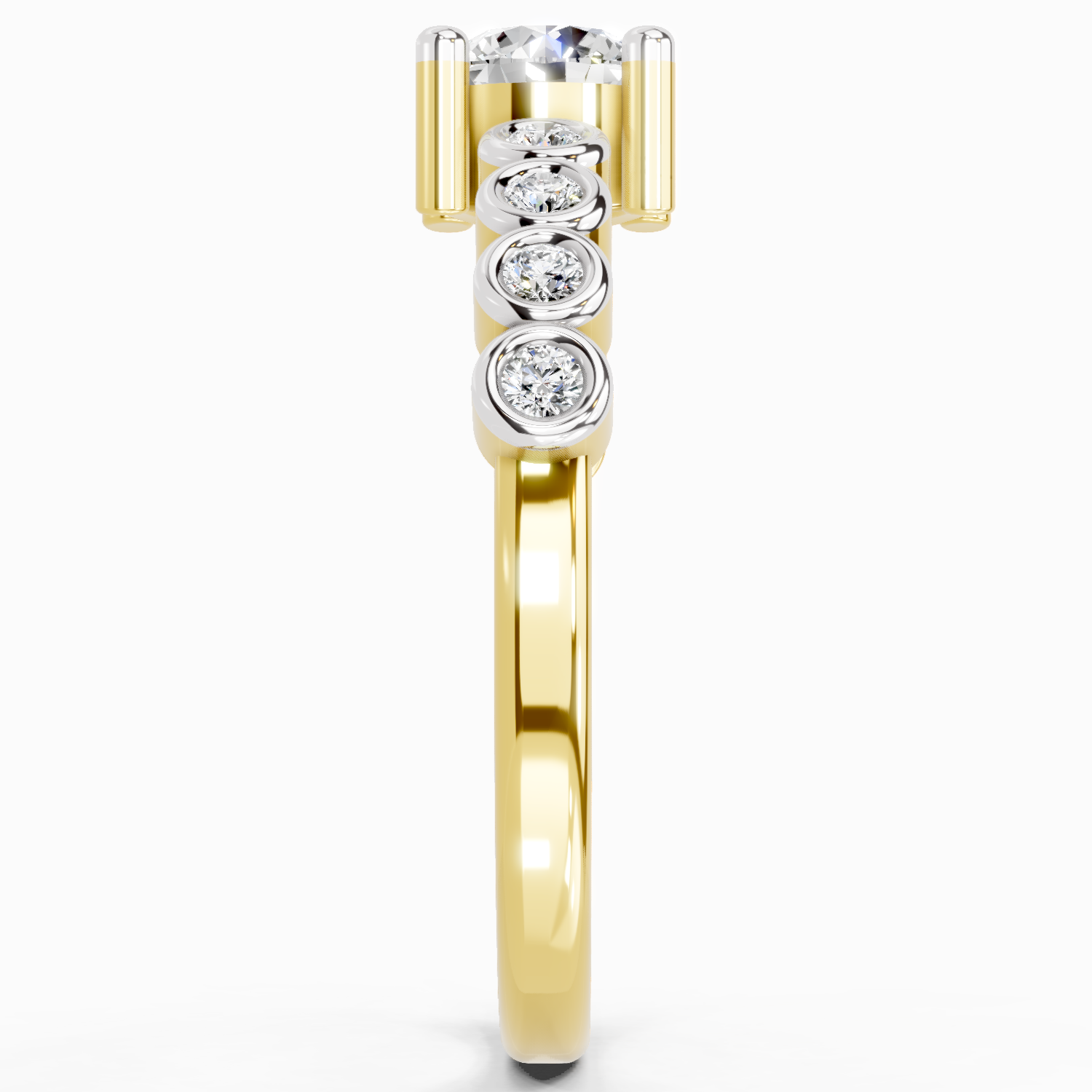 0.55 Carat Round Shape Diamond Ring | 14K Yellow Gold