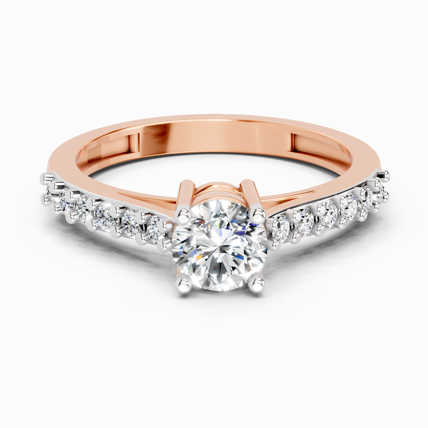 0.75 Ct Round Shape Diamond Solitaire Ring | 14K Rose Gold