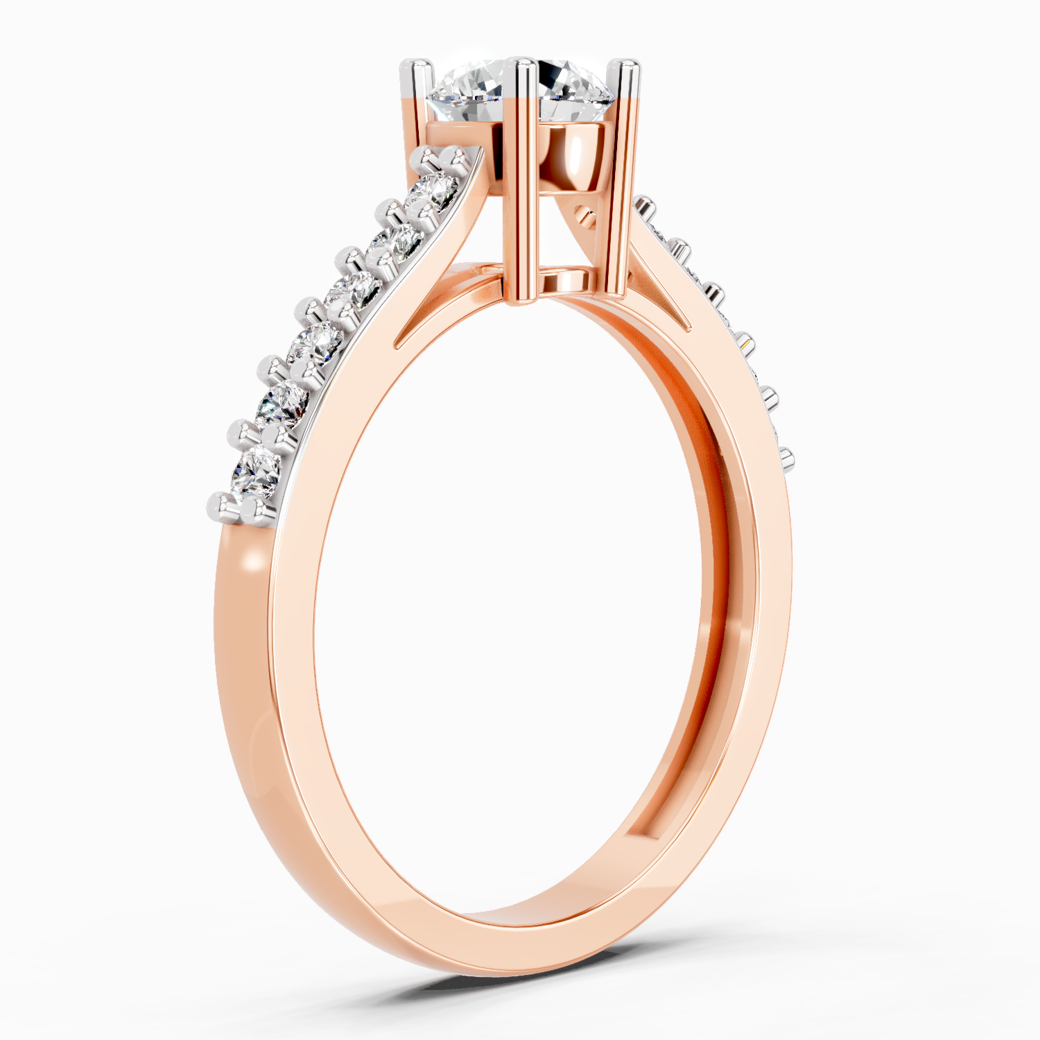 0.75 Ct Round Shape Diamond Solitaire Ring | 14K Rose Gold