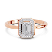 0.68 Carat Emerald Cut Engagement Ring | 14K Rose Gold