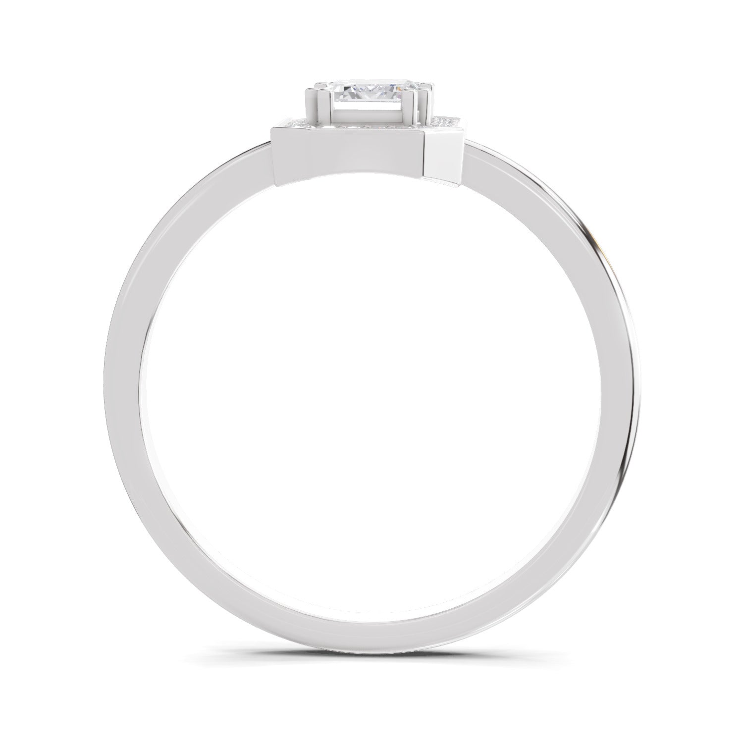 Sparkles 0.68 Carat Emerald Cut Engagement Ring | 14K White Gold