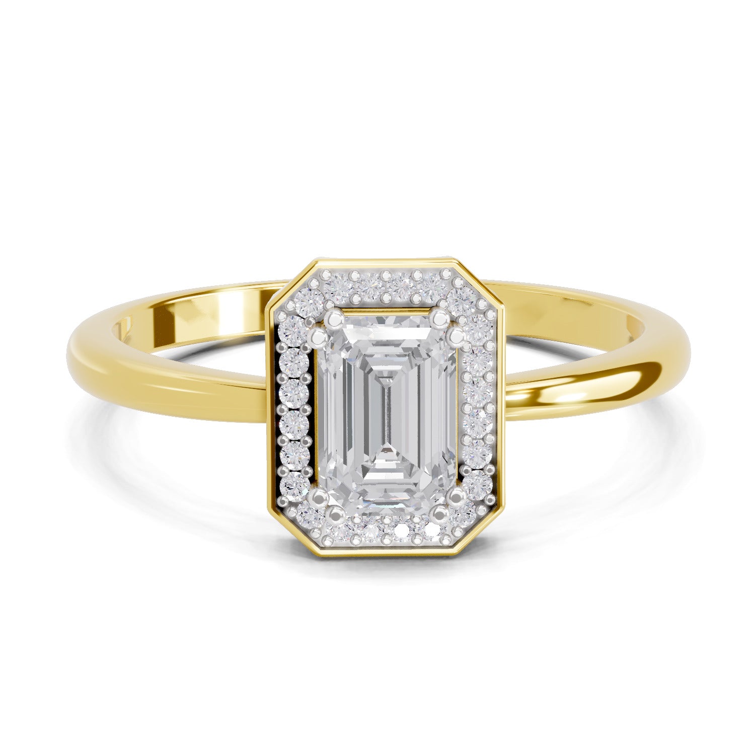 0.68 Carat Emerald Cut Engagement Ring | 14K Yellow Gold