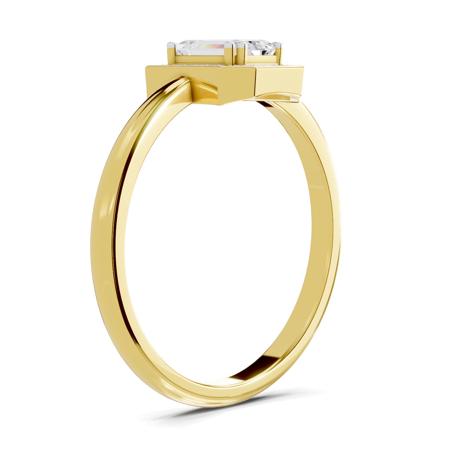 0.68 Carat Emerald Cut Engagement Ring | 14K Yellow Gold