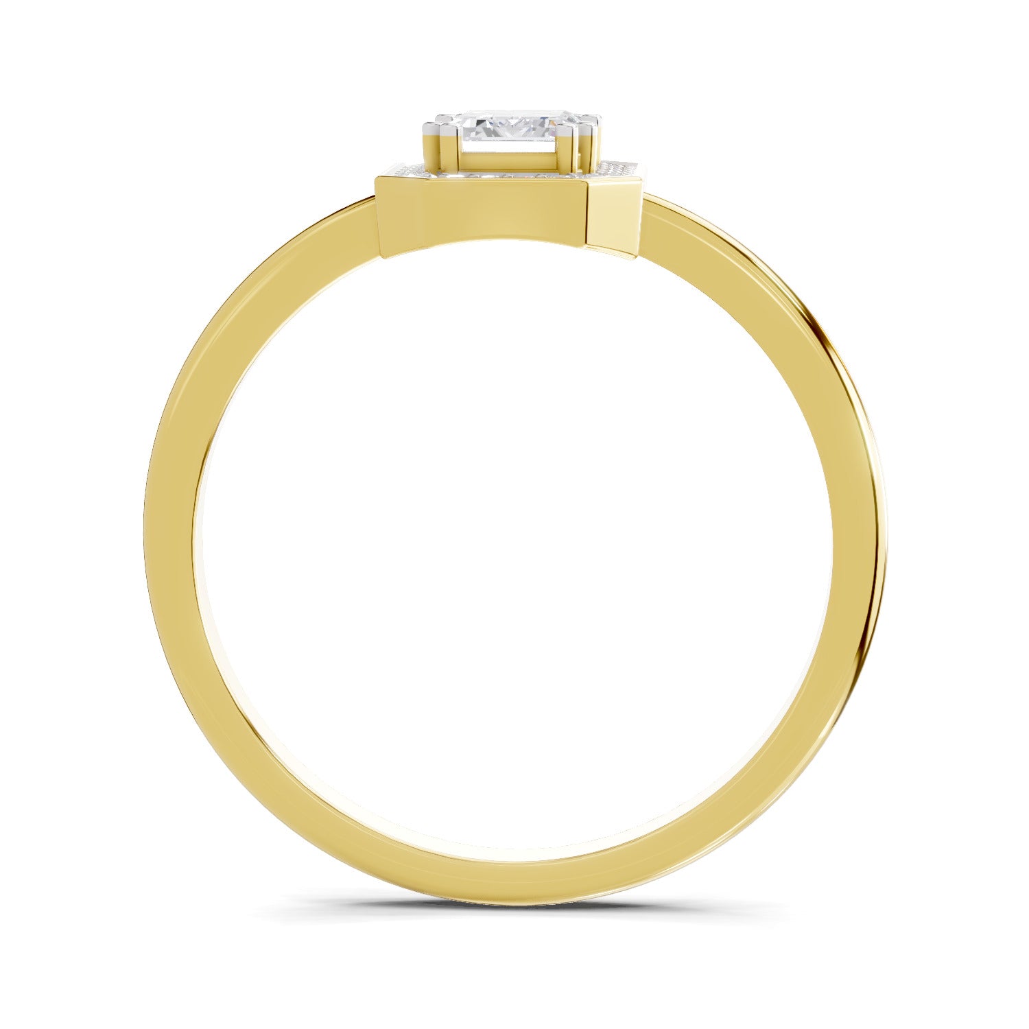 0.68 Carat Emerald Cut Engagement Ring | 14K Yellow Gold