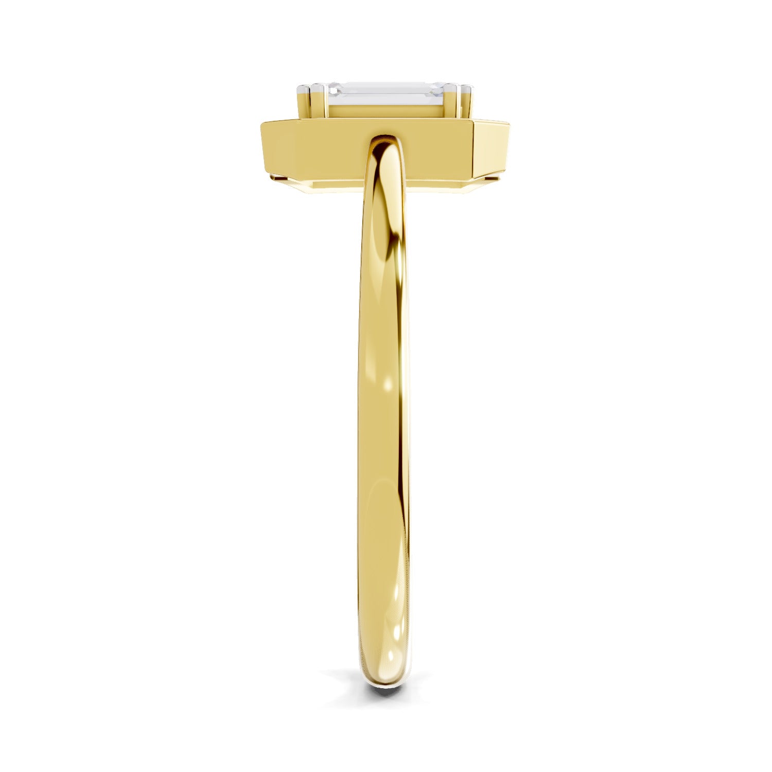0.68 Carat Emerald Cut Engagement Ring | 14K Yellow Gold