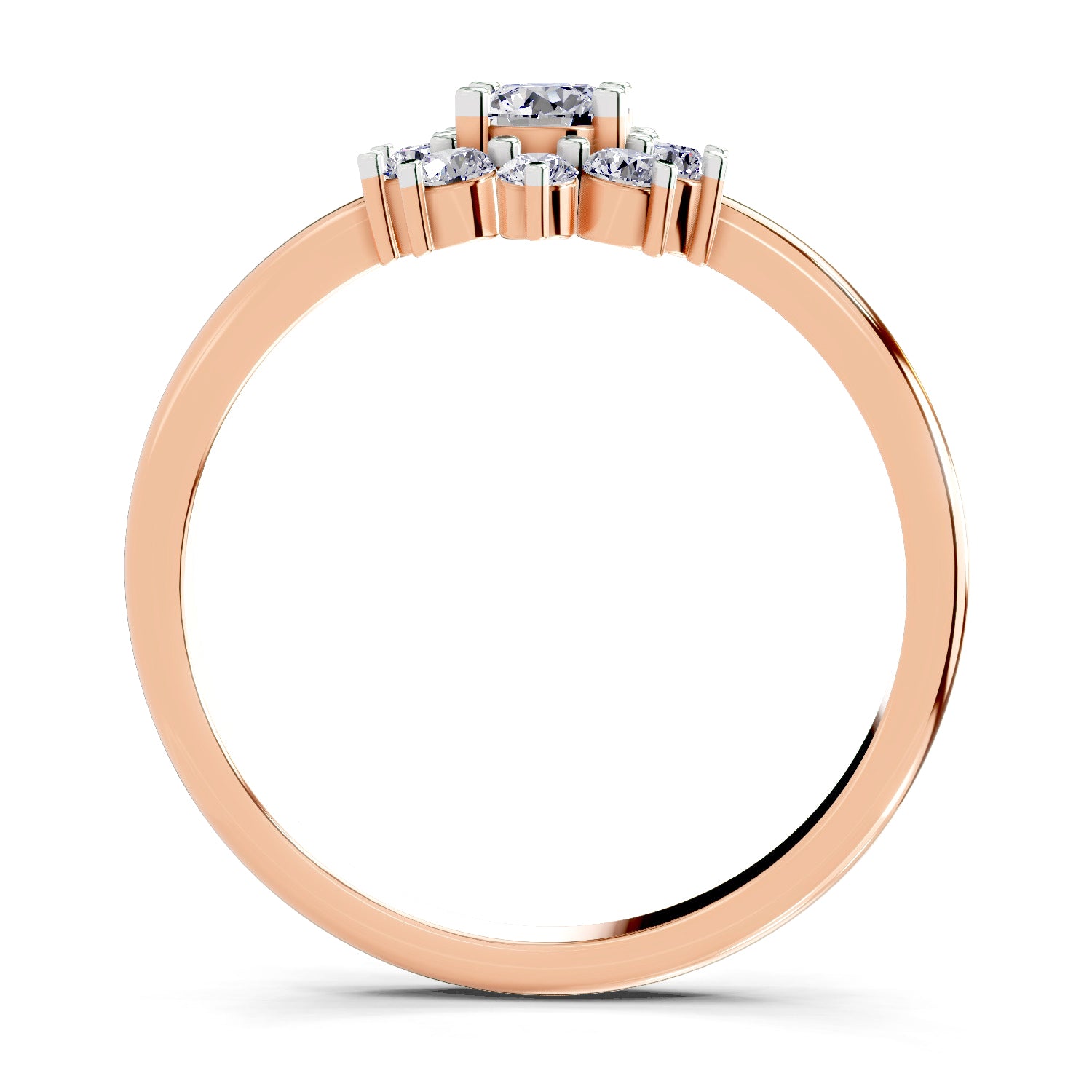 0.88 Carat Oval Shape Engagement Ring | 14K Rose Gold