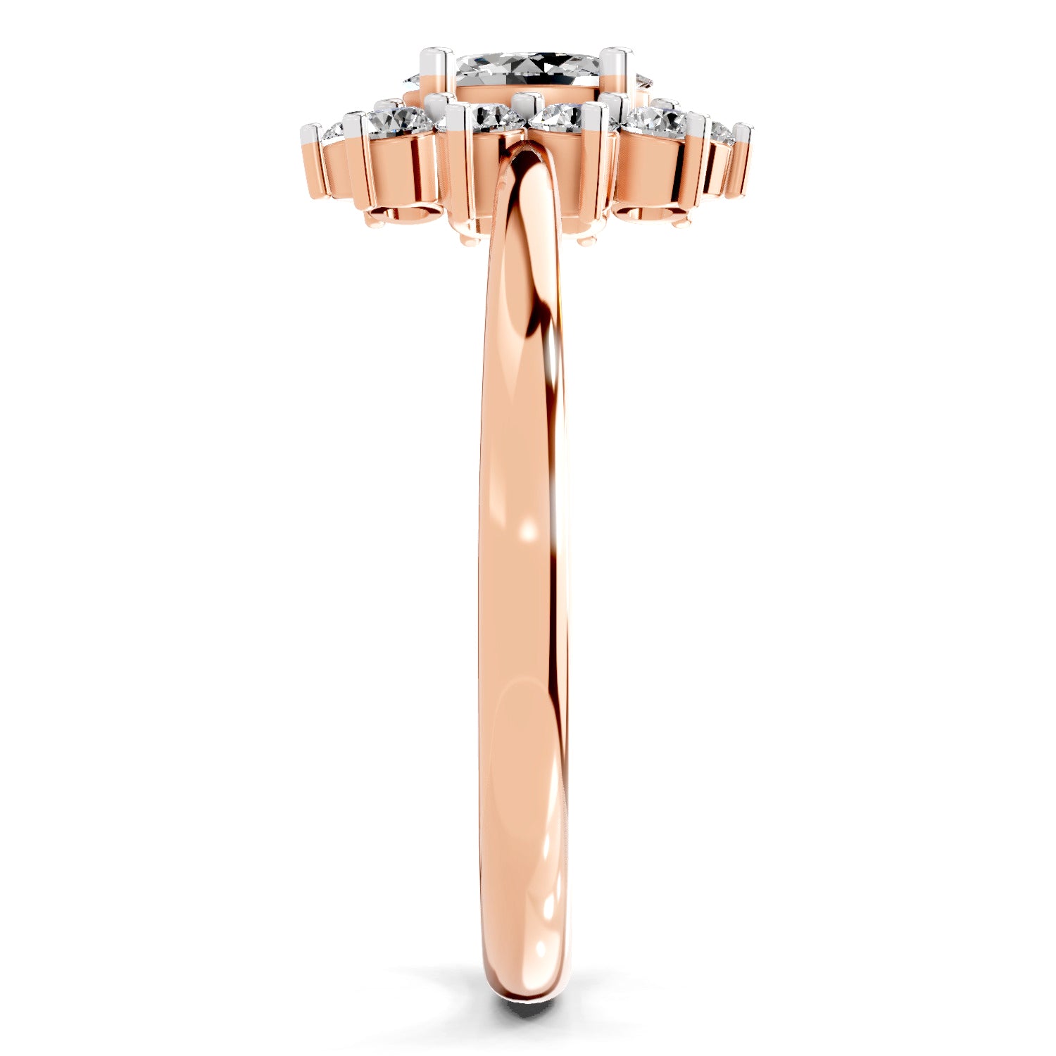 0.88 Carat Oval Shape Engagement Ring | 14K Rose Gold