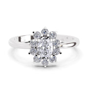 Sparkles 0.88 Carat Oval Shape Engagement Ring | 14K White Gold