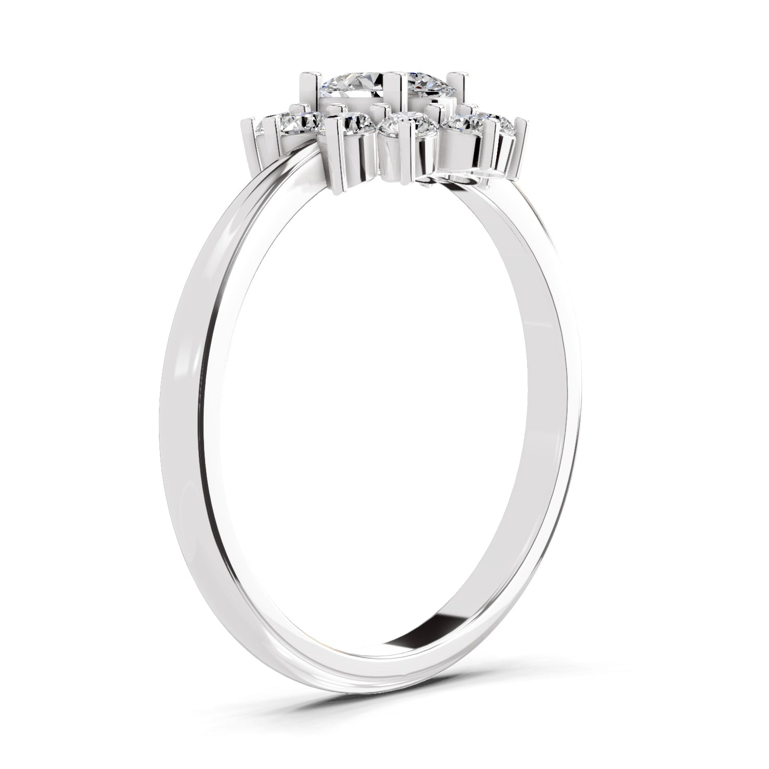 Sparkles 0.88 Carat Oval Shape Engagement Ring | 14K White Gold