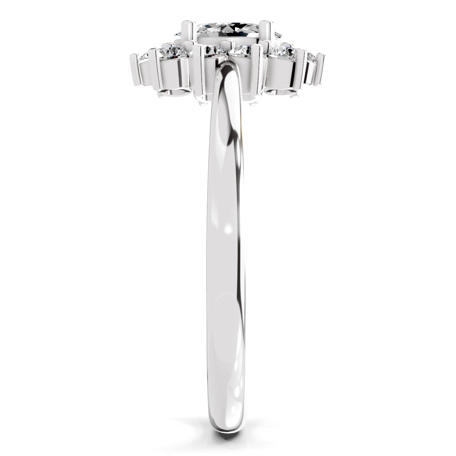 Sparkles 0.88 Carat Oval Shape Engagement Ring | 14K White Gold