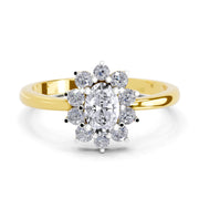 0.88 Carat Oval Shape Engagement Ring | 14K Yellow Gold