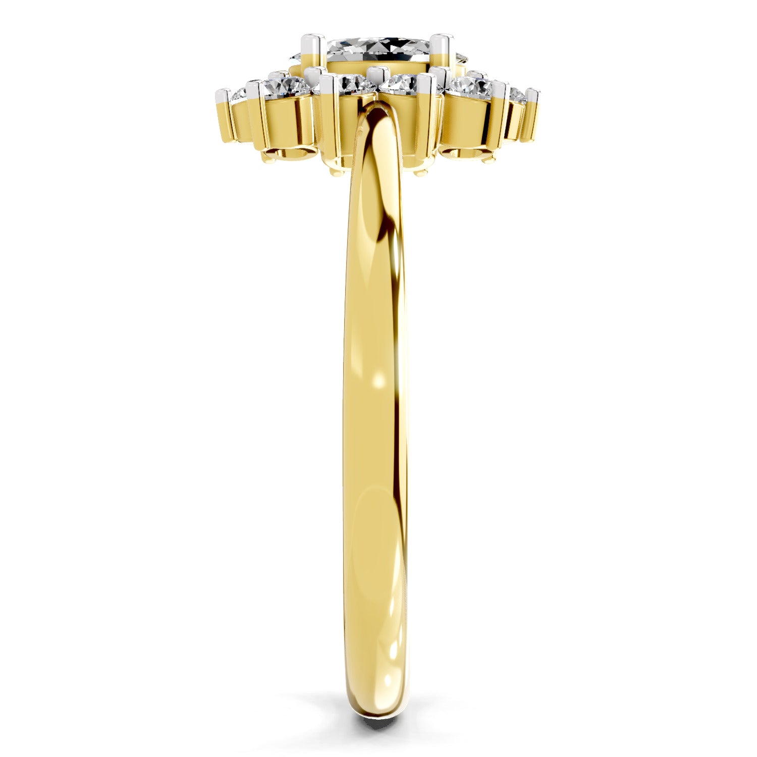 0.88 Carat Oval Shape Engagement Ring | 14K Yellow Gold