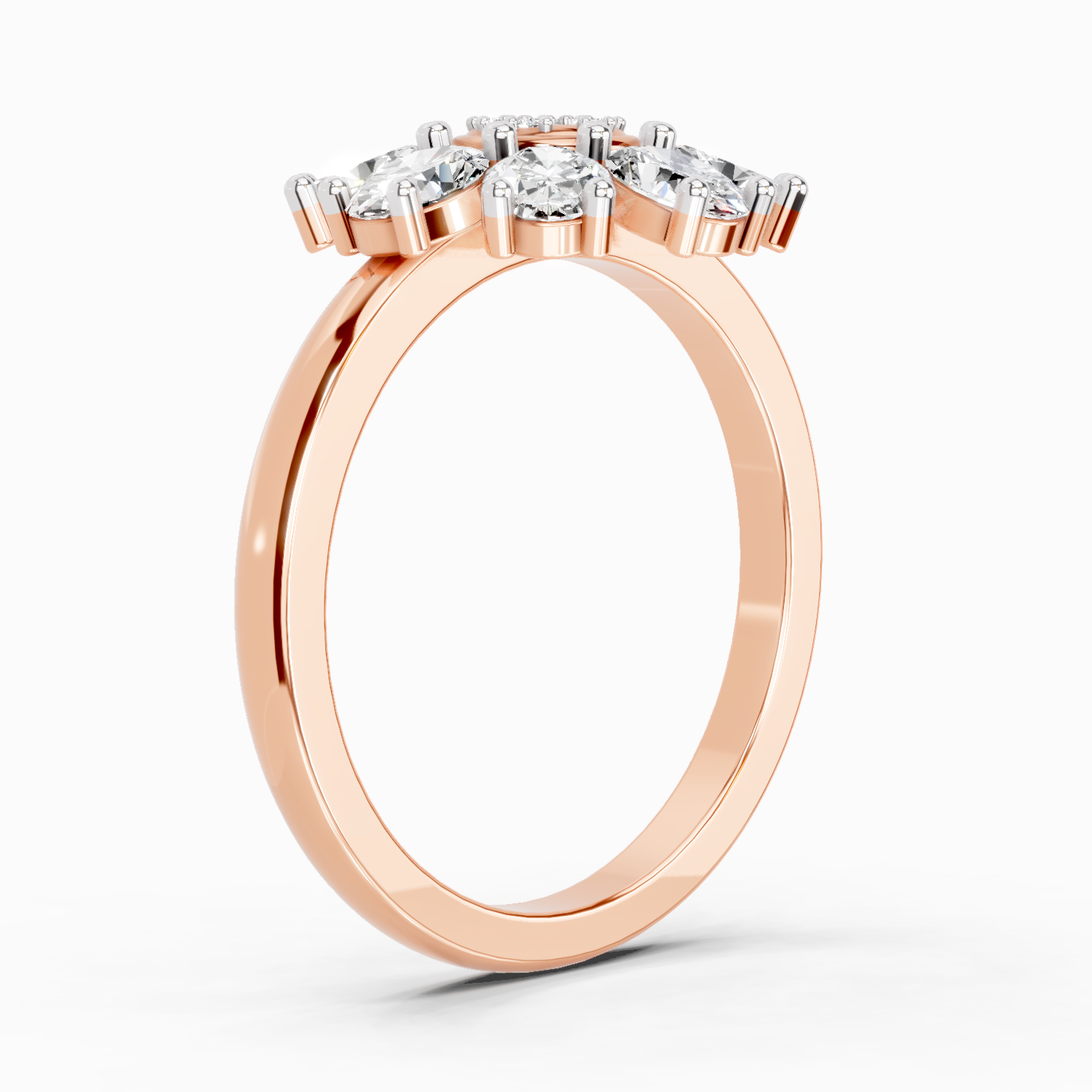 1.63 Carat Daisy Royale Promise  Engagement Ring | 14K Rose Gold