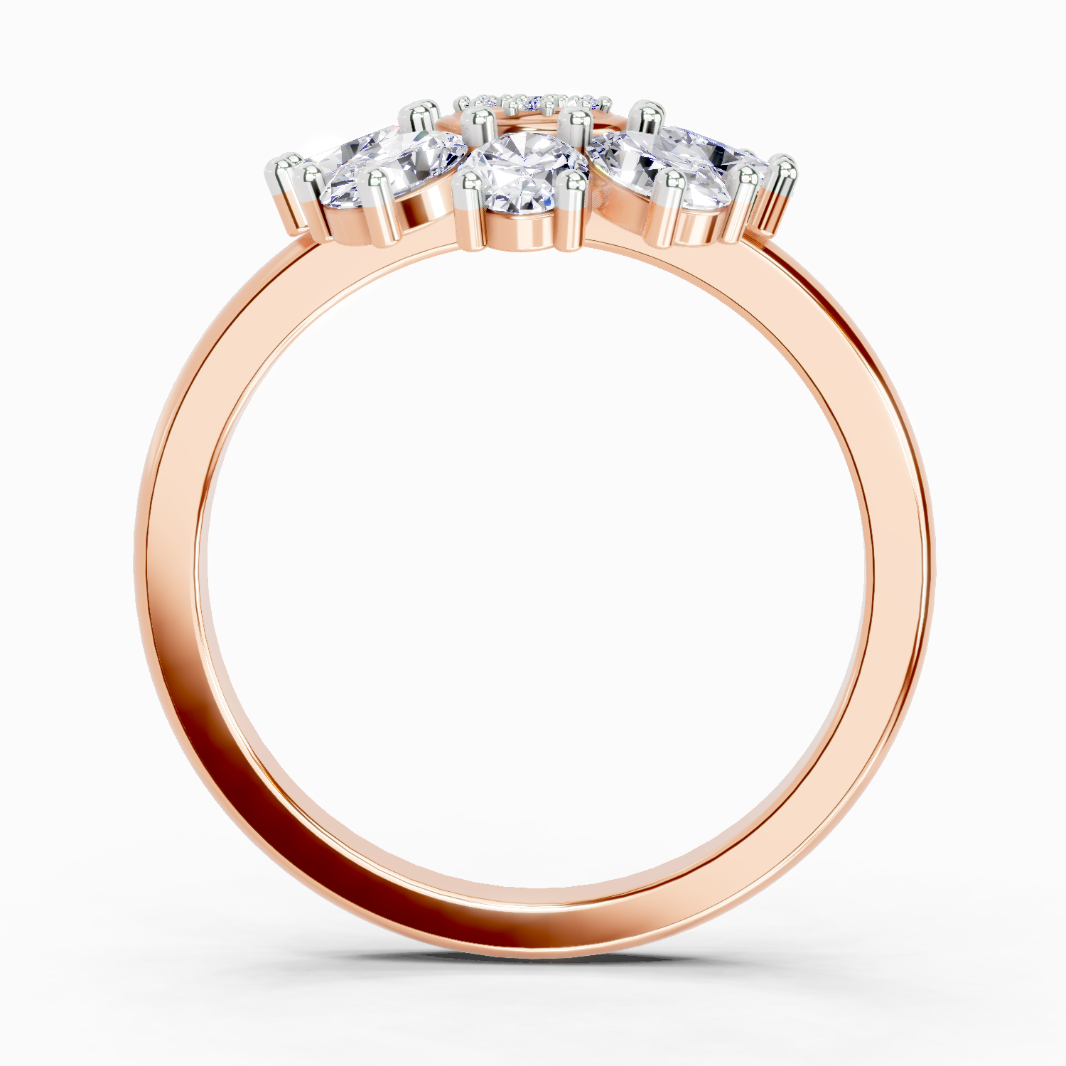 1.63 Carat Daisy Royale Promise  Engagement Ring | 14K Rose Gold