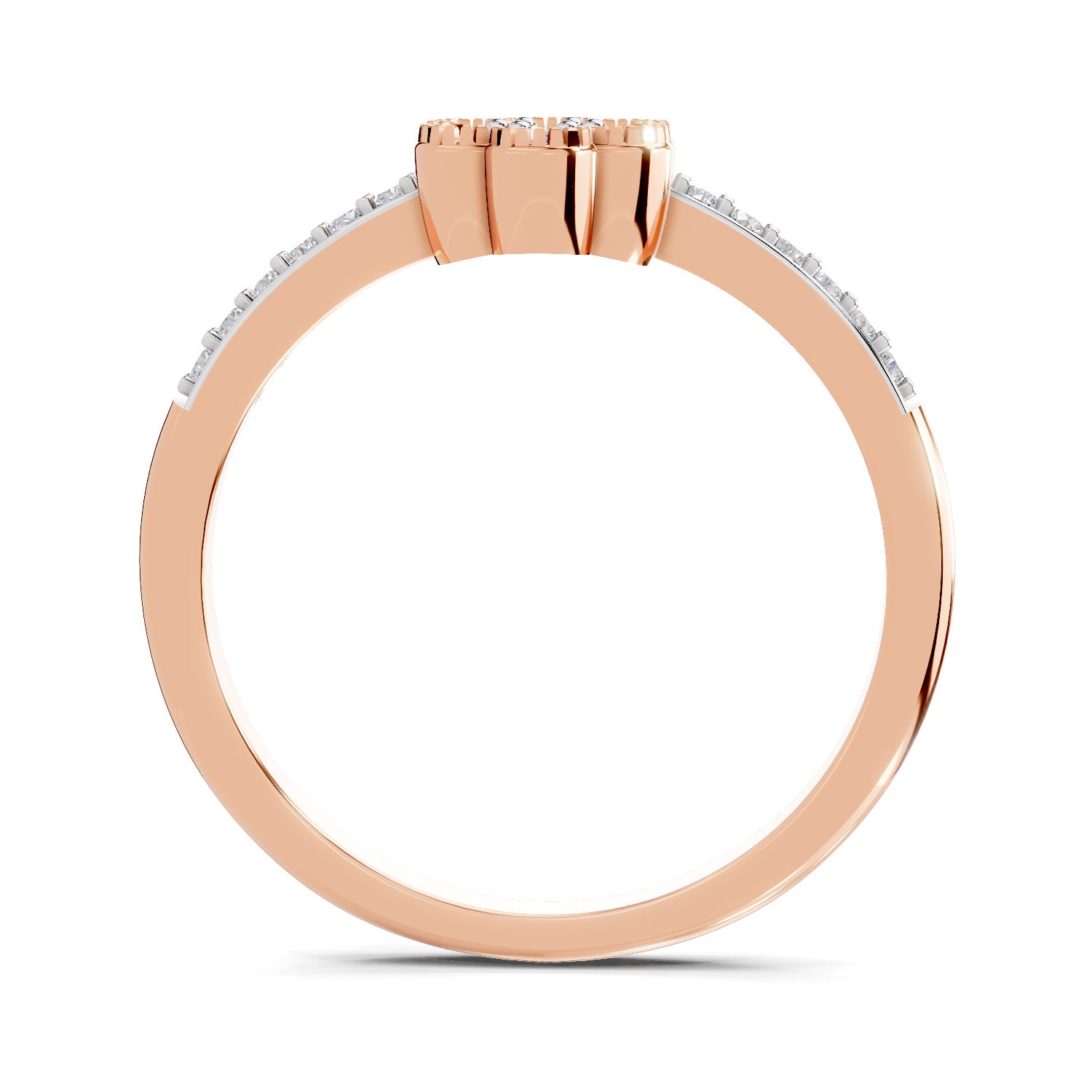 0.59 Carat Round Shape Floral Engagement Ring | 14K Rose Gold