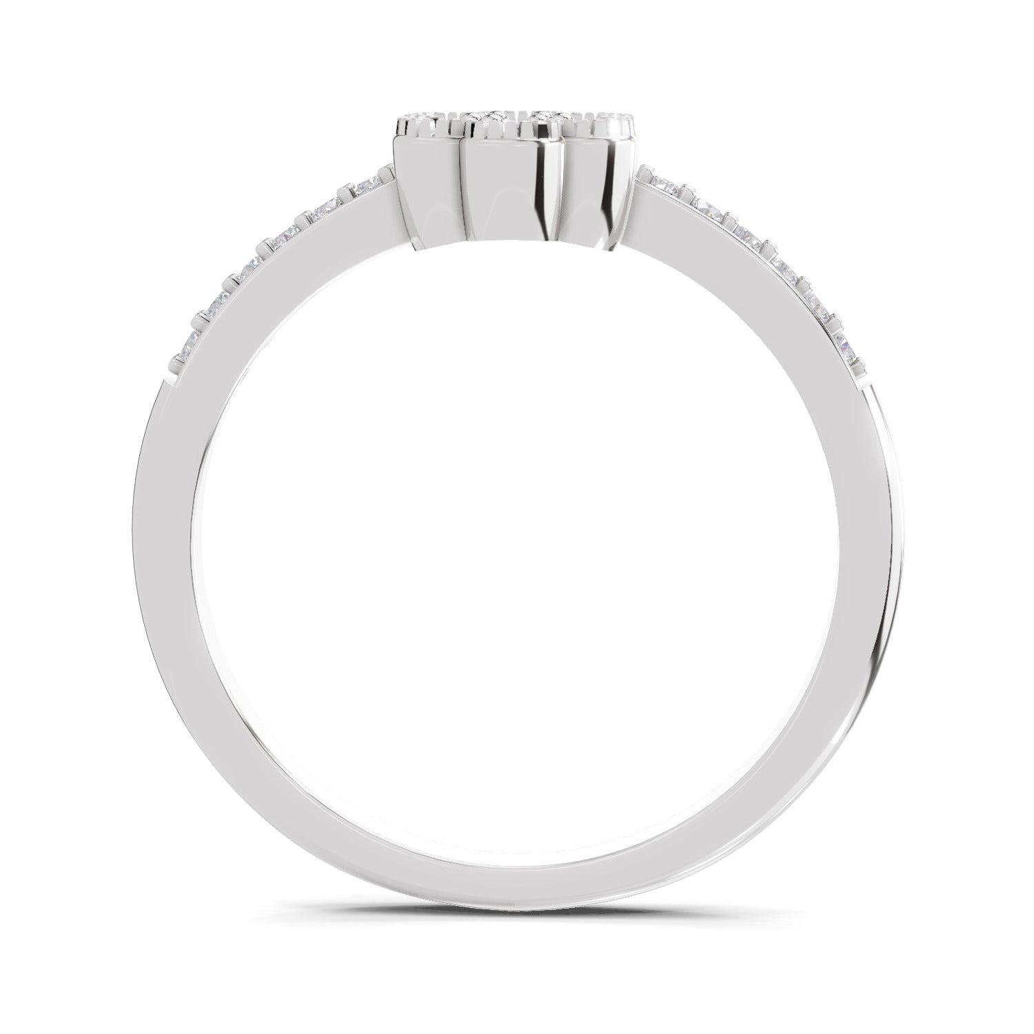 Sparkles 0.59 Carat Round Shape Floral Engagement Ring | 14K White Gold