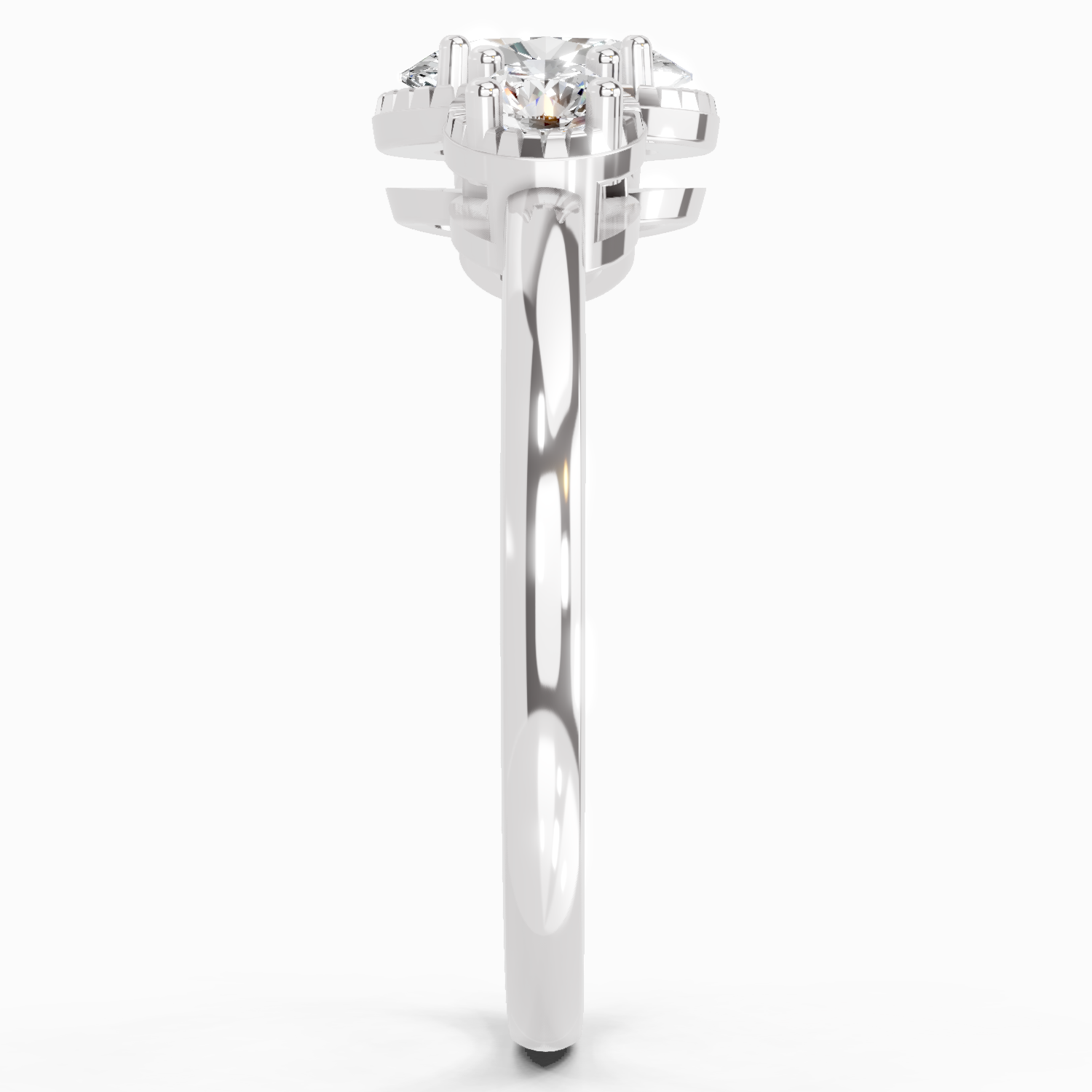 0.88 Carat Nova Trinity Promise  Engagement Ring | 14K White Gold