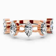 1.10 Ct Oval Shape Diamond Band Ring | 14K Rose Gold