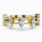 1.10 Ct Oval Shape Diamond Band Ring | 14K Yellow Gold