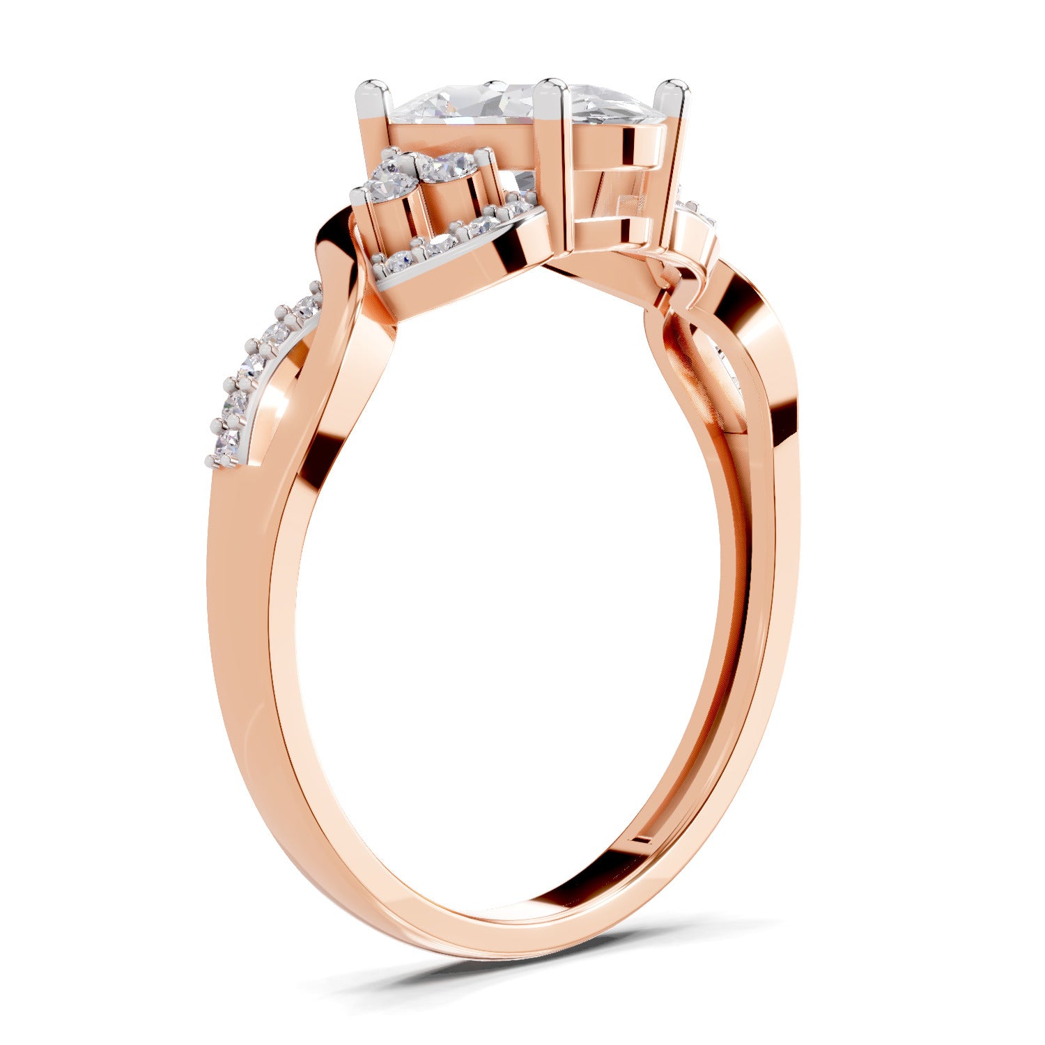 2.19 Carat Oval Shape Swirl Engagement Ring | 14K Rose Gold