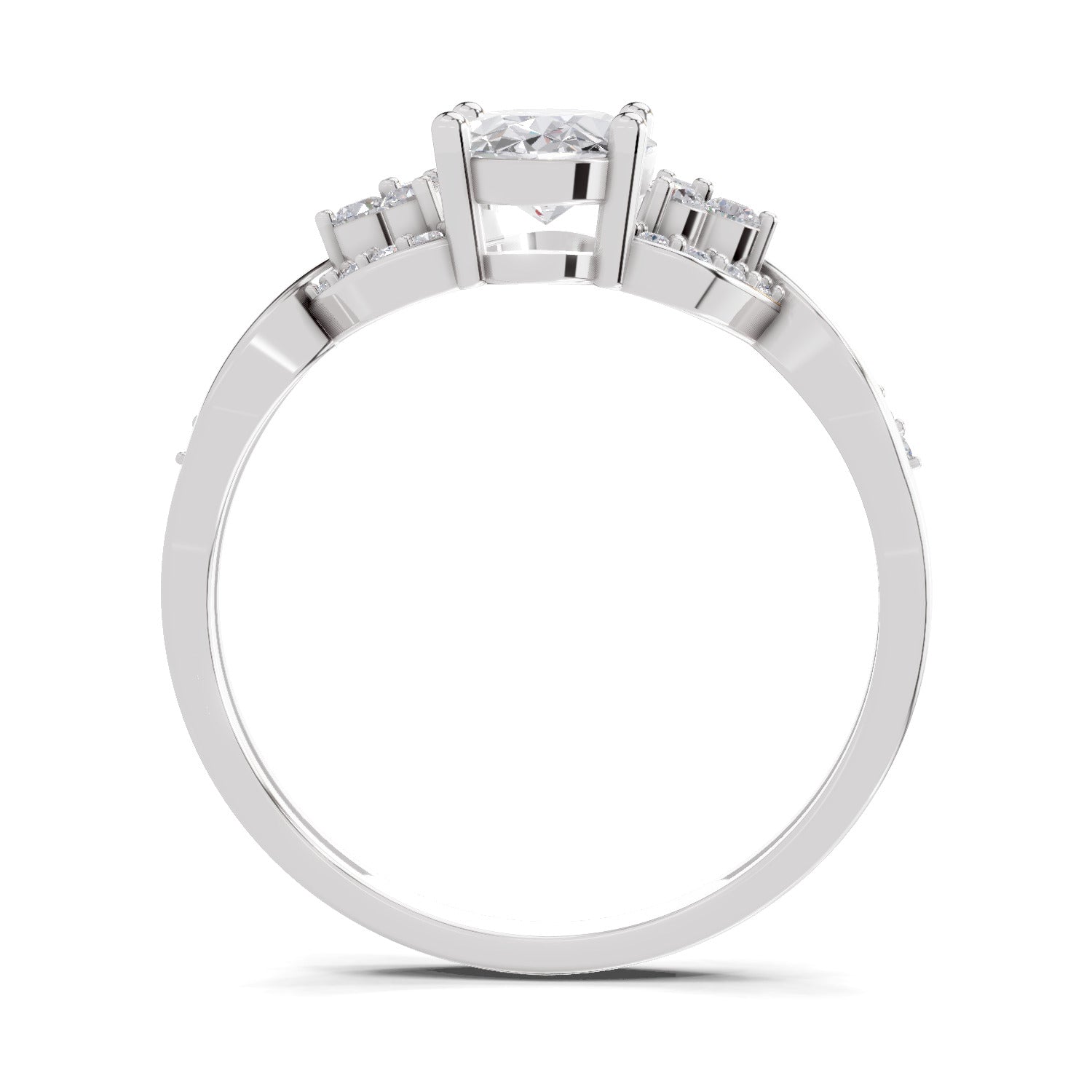 2.19 Carat Oval Shape Swirl Engagement Ring | 14K White Gold