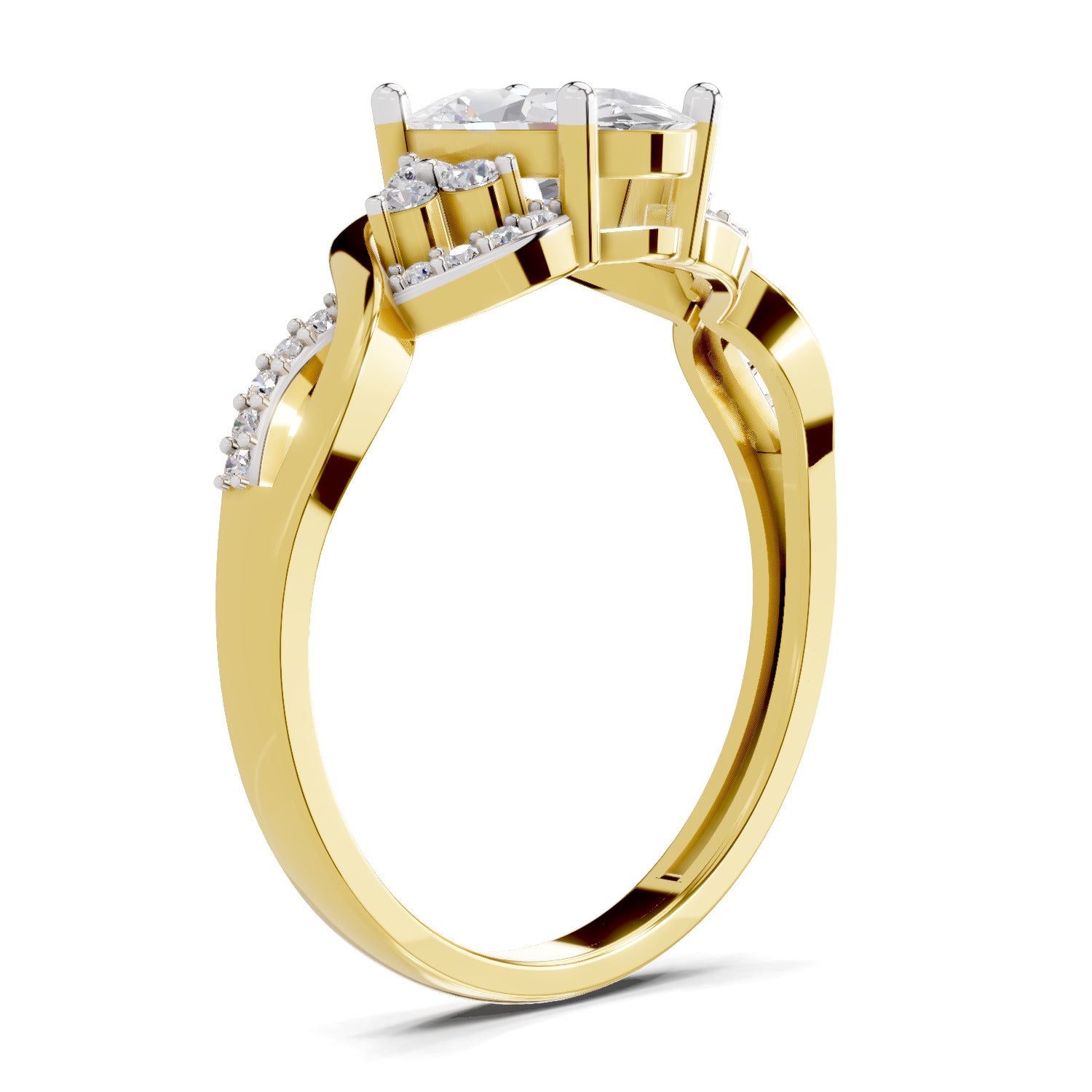 2.19 Carat Oval Shape Swirl Engagement Ring | 14K Yellow Gold