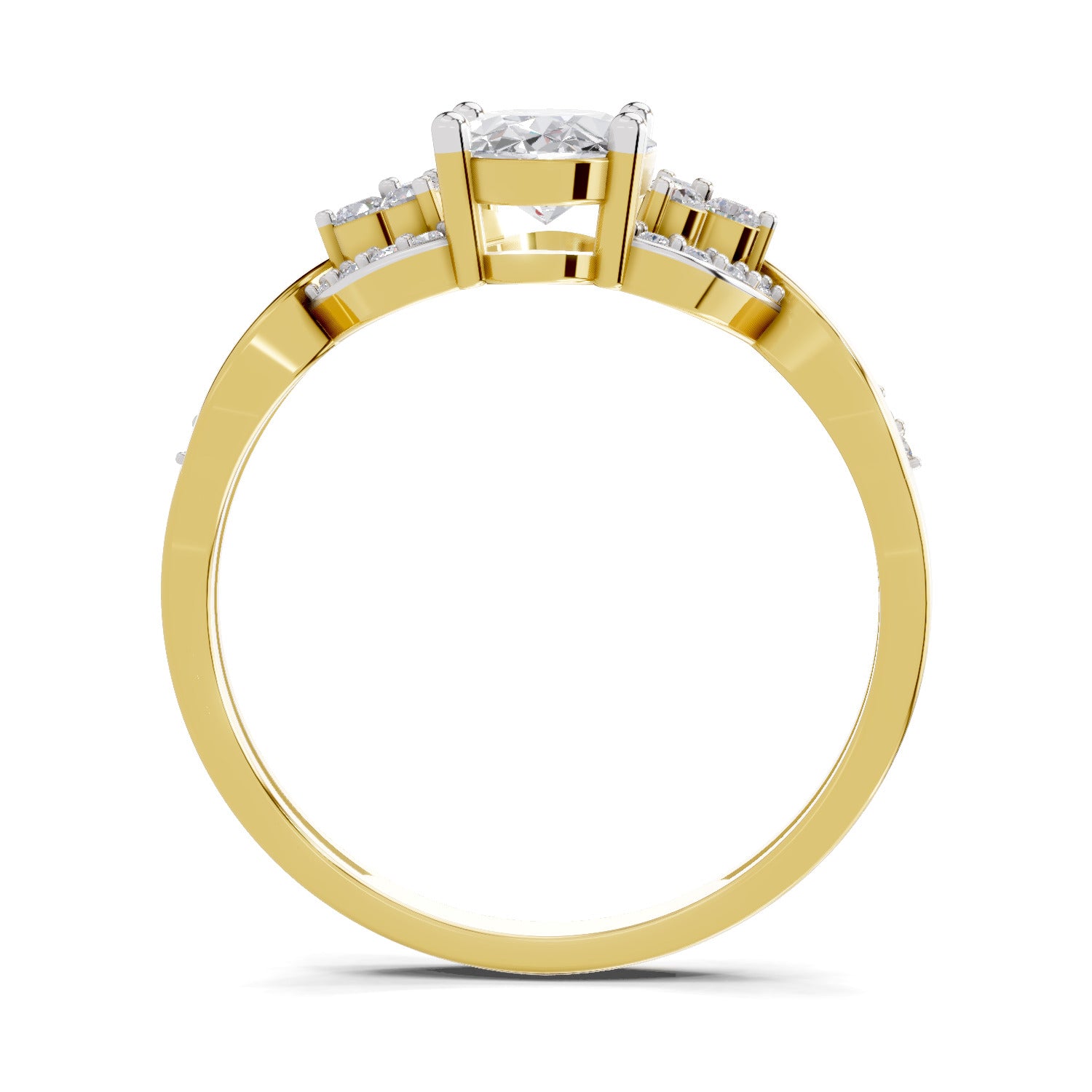 2.19 Carat Oval Shape Swirl Engagement Ring | 14K Yellow Gold